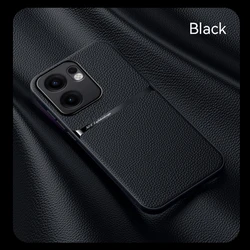 Premium PU Leather Magnetic Protective Case - Stylish and Durable Back Cover for OPPO Reno 13 5G (Black)