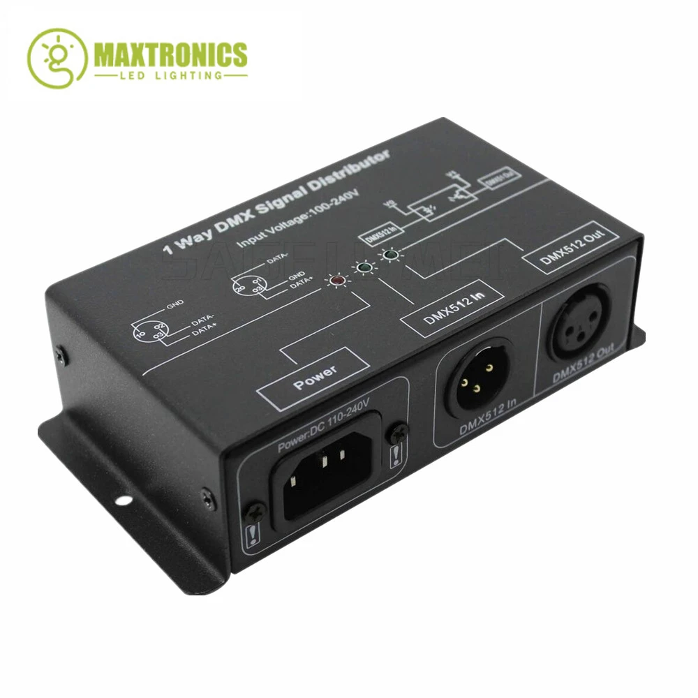 Усилитель DMX121 для светодиодного освещения сплиттер сигнала DMX 100-240 В переменного