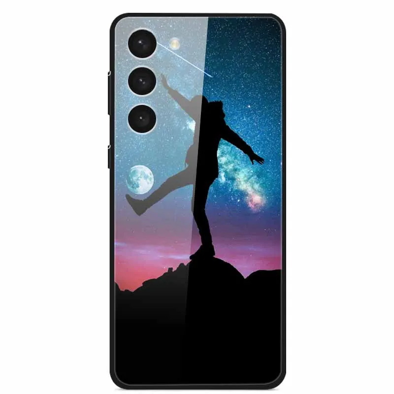 Premium Tempered Glass Case with Space-Themed Design and Enhanced Bumpers