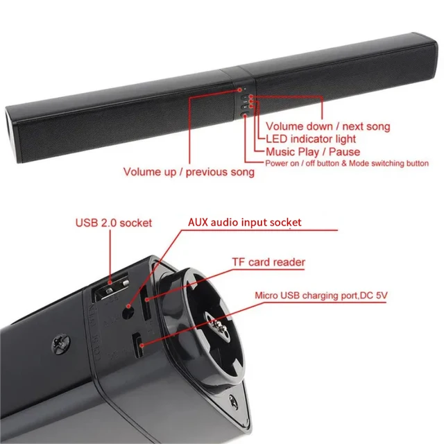 Powerful Soundbar Speaker | Wireless Home Theater Subwoofer for TV & PC 3