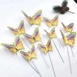 Purple Pink Butterfly Cake Topper - Elegant Birthday & Wedding Decoration (10pcs Colorful)