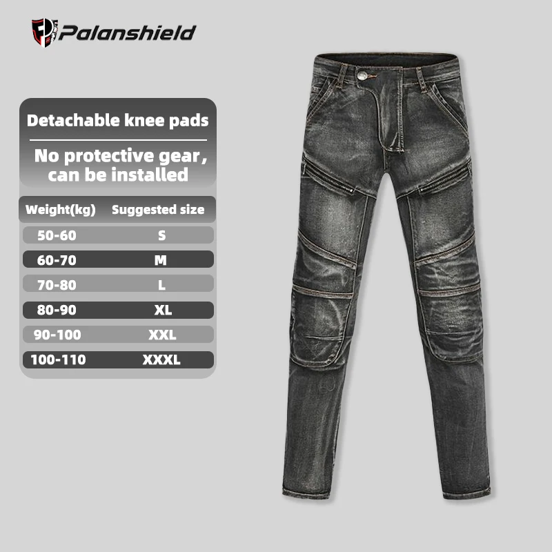 بنطلون جينز رجالي للدراجات النارية بتصميم كلاسيكي،...