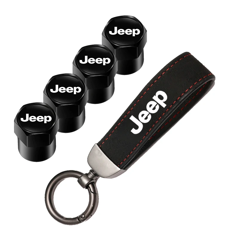 Auto Reifen Rad Ventilkappen Abdeckung Wildleder Auto Schlüsselanhänger Ring Schlüsselanhänger für Jeep Grand Cherokee Wrangler JK Gladiator Compass Patriot – Detail 7