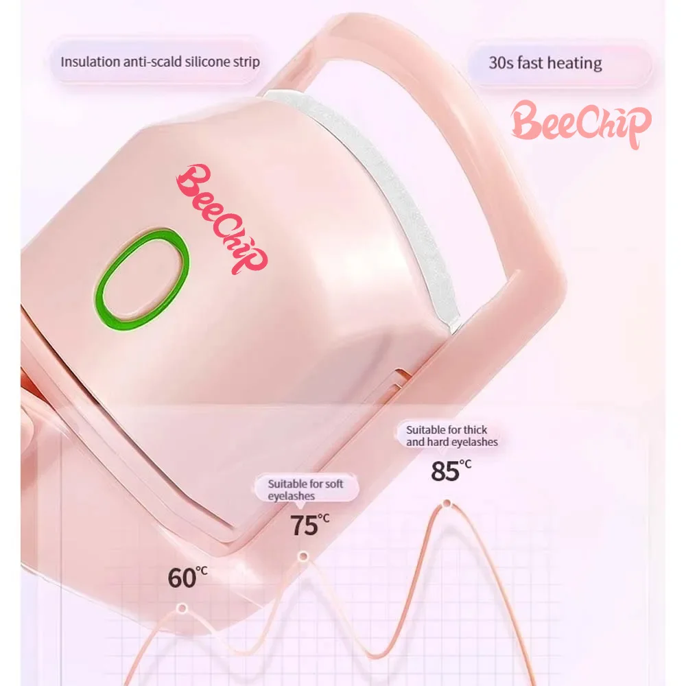 Eyelash curler Pink Electric Eyelash Curler Charging Model Fast Heating Portable Shaping and Lasting Curling Eyelash Clip