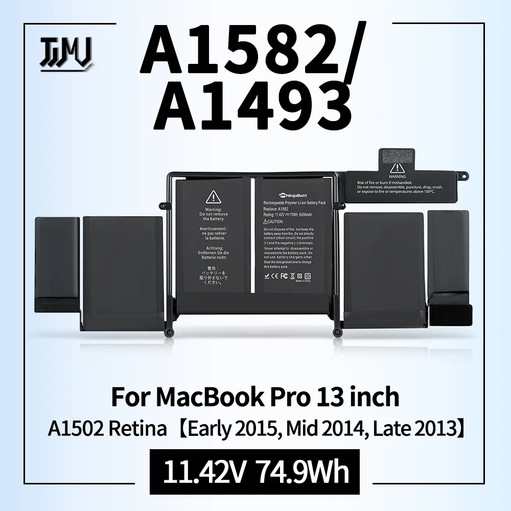 Macbook Pro 13インチ用の交換用バッテリー,A1582,a1502,A1493