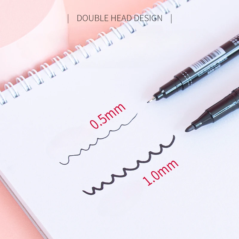Marker Pen 100pcs Double-head Oily Black