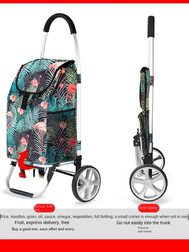 Hand-pulled luggage cart Climbing stairs Shopping cart Foldable trolley truck Luggage trailer