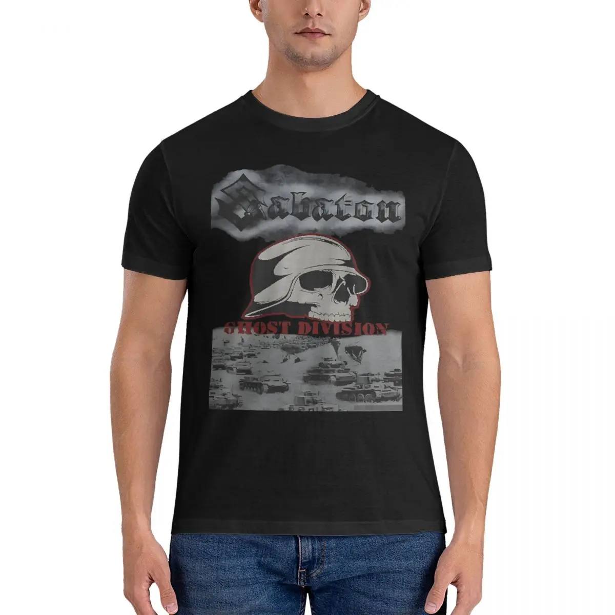 

Casual Ghost Division T-Shirts for Men Round Neck 100% Cotton T Shirts S-Sabaton Short Sleeve Tee Shirt Graphic Printed Tops