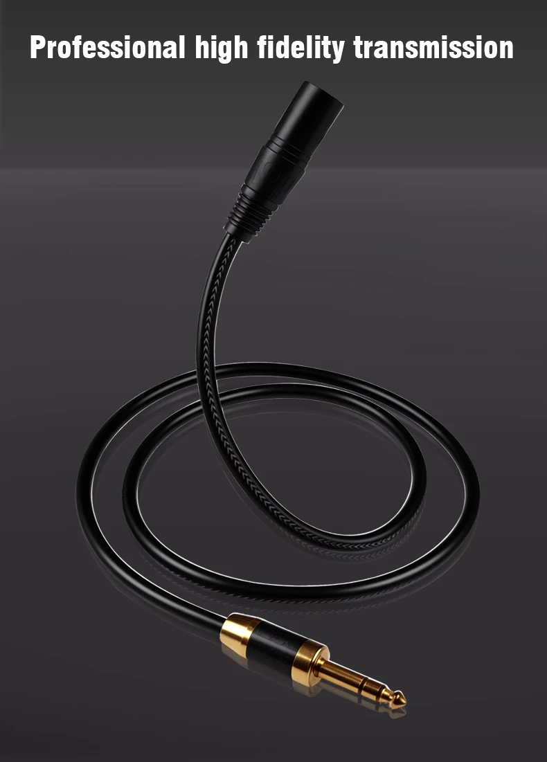 Mono 6,35 mm 6,5 mm weiblich männlich XLR-Klinkenstecker, professionelle Audio-Balance, Messing, Aluminiumfolie, Geflecht, Abschirmung, Mikrofonkabel – Detail 9
