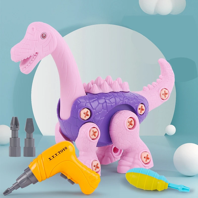  분리 공룡 장난감 접합 공룡 DIY 건설 세트 전기 드릴 및 스크루 드라이버 도구