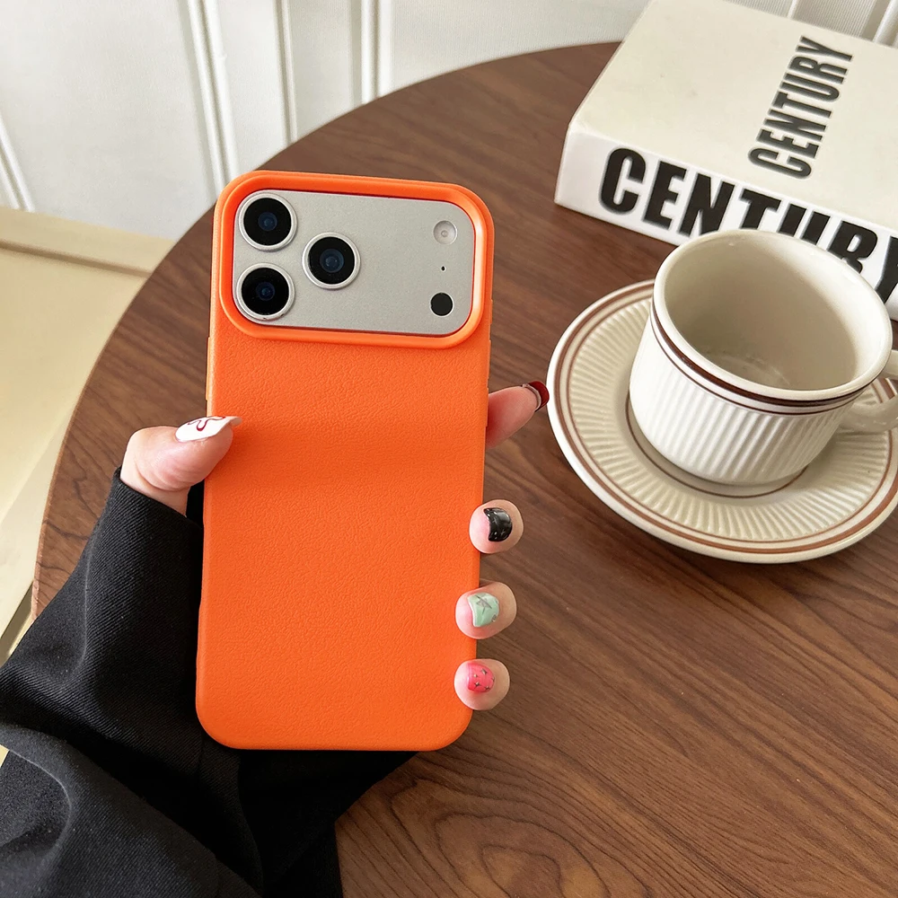Elegant Leather-Texture Silicone Soft Case - Candy Color Matte Back Cover TPU Shell