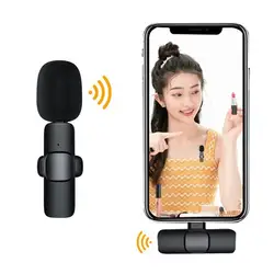 Wireless Lavalier Microphone Portable Audio Video Recording Mini Type-c Mic For Android Phone For Live Broadcast Youtube Vlog