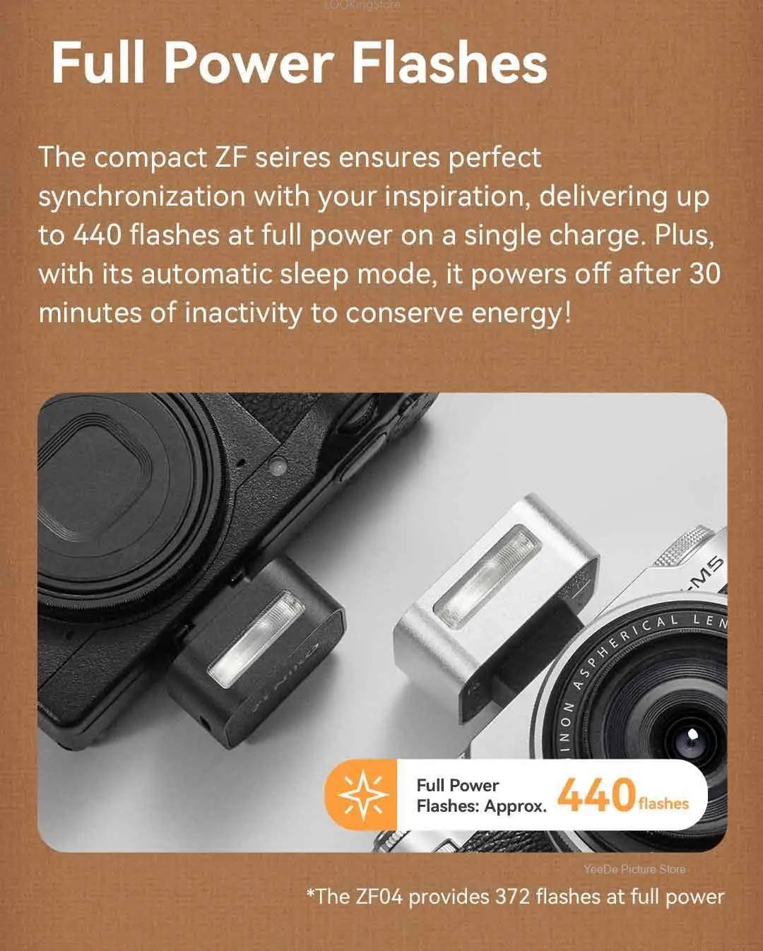 ZENIKO ZF04/ZF08 Mini On-camera Flash Speedlite Universal Hot Shoe