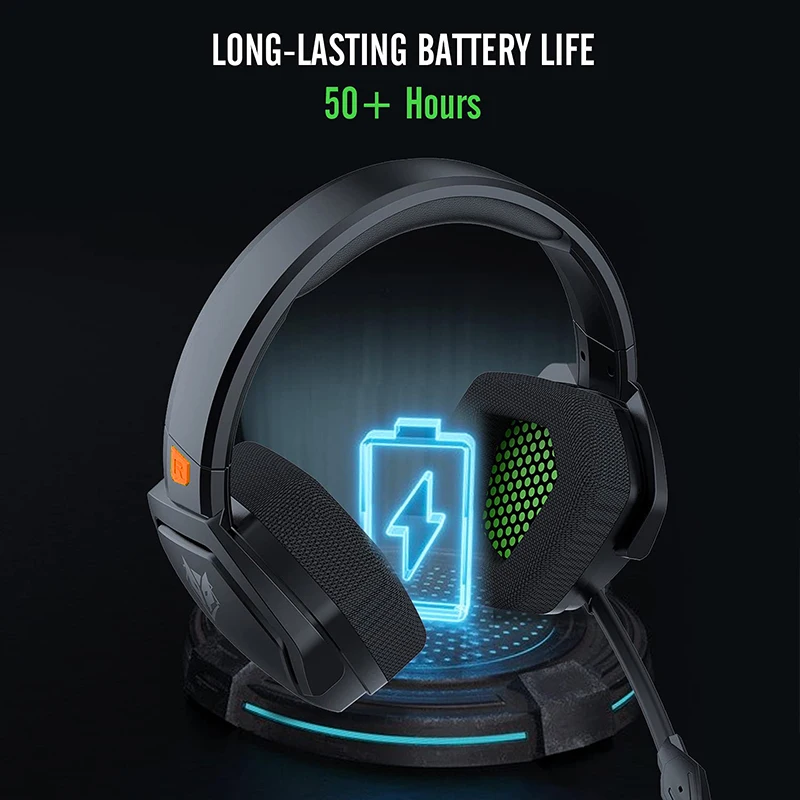 2.4g sem fio gaming headset 3.5mm com fio esporte fone de ouvido sobre a  orelha redução ruído com microfone para ps5 4 portátil - AliExpress
