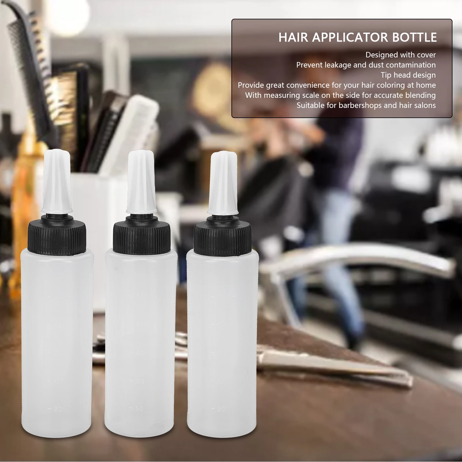 Empty Shampoo Applicator Bottle 3pcs Salon Hair Care Accessories Tool Hair Cleaning Bottles Dry Washing Pot Cleaning