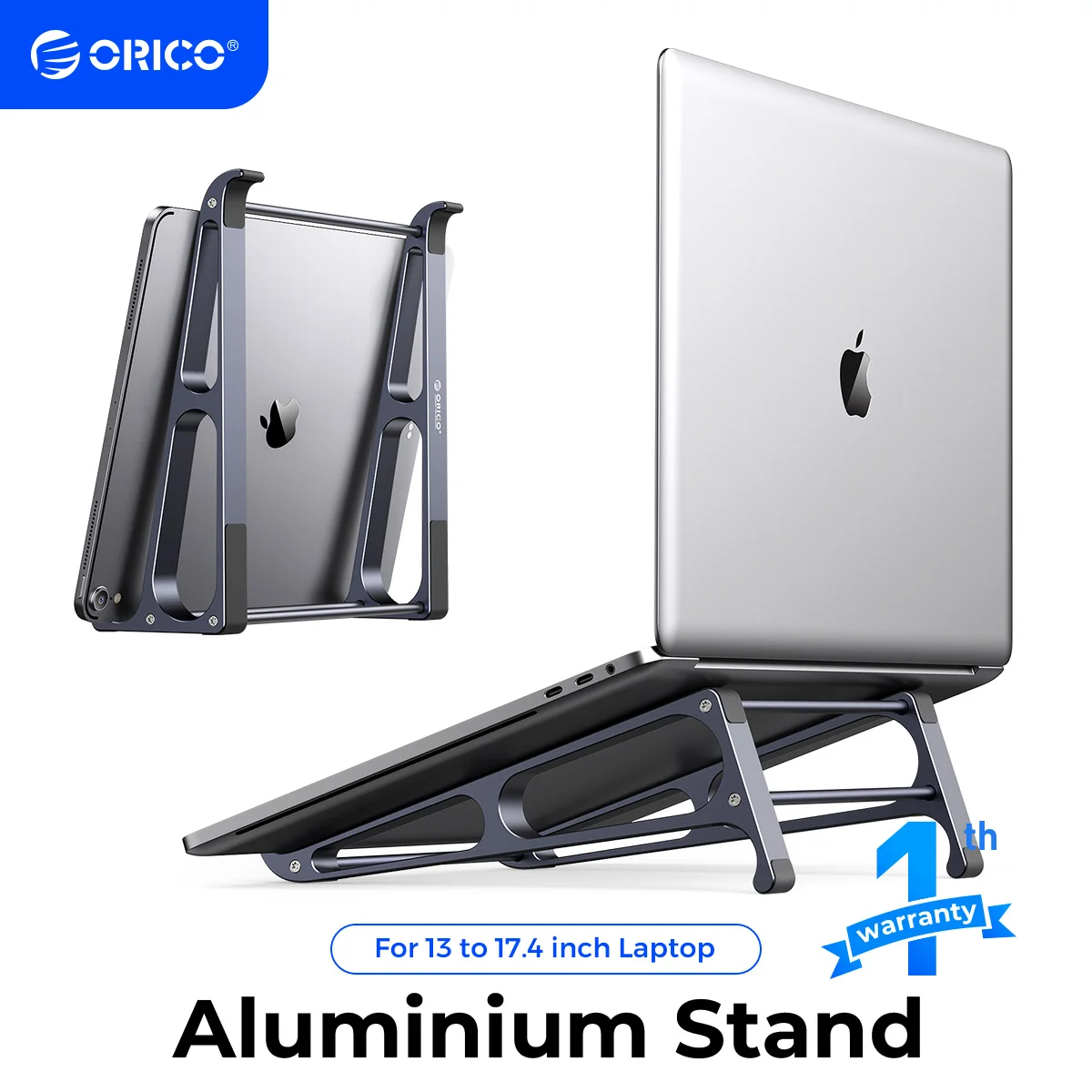 

ORICO 2 IN 1 Portable Vertical Laptop Stand Riser Portable Aluminium Detachable Computer Holder for 13-17 inch MacBook Notebook