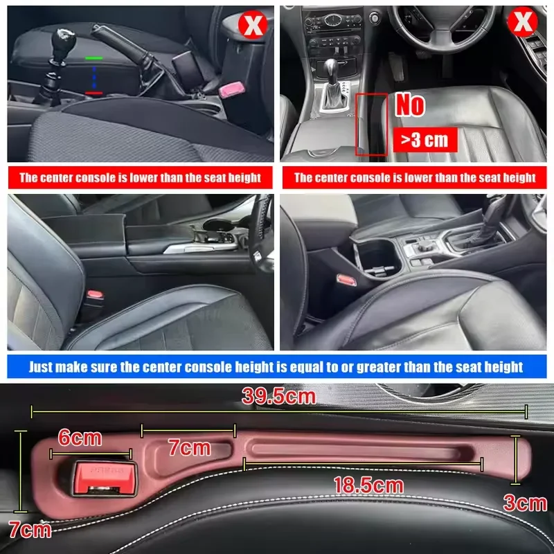Car Seat Gap Filler and Organizer - Convenient Interior Storage Solution (2-Pack)