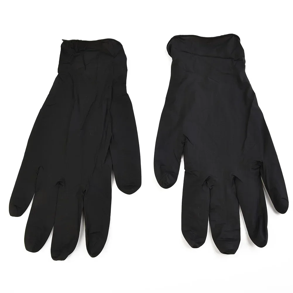 Pure Nitrile Gloves 100 Pcs S M L Disposable Household Latex Free Protective Gloves Black For Home Cleaning Food Industry TOOLS