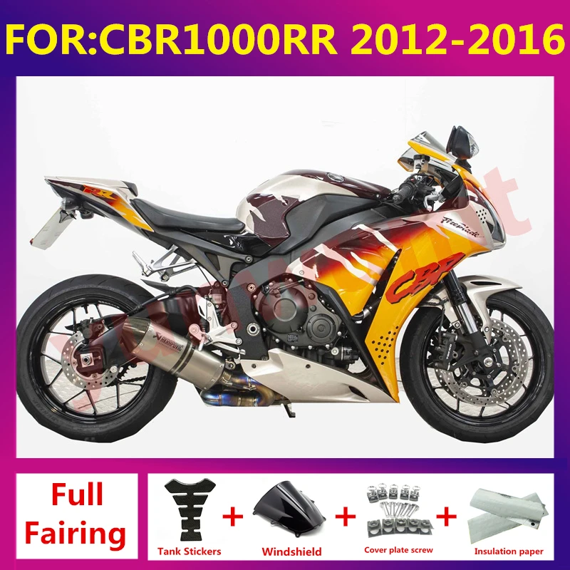 

Motorcycle ABS Bodywork Fairings Kits For CBR1000RR CBR1000 RR 2012 2013 2014 2015 2016 Shell full Fairing kit zxmt orange grey