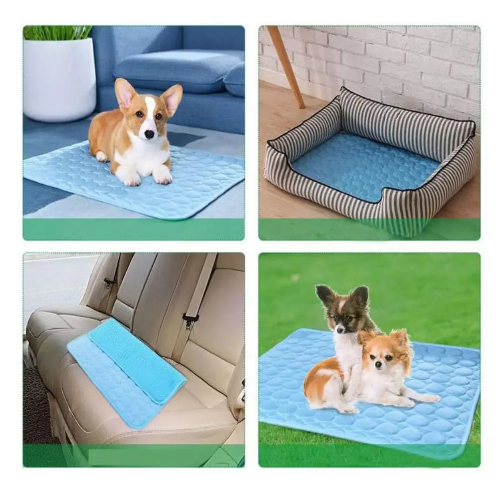 Pet Cooling Mat For Dogs Ice Silk Breathable Washable Dog Bed_voghion.com