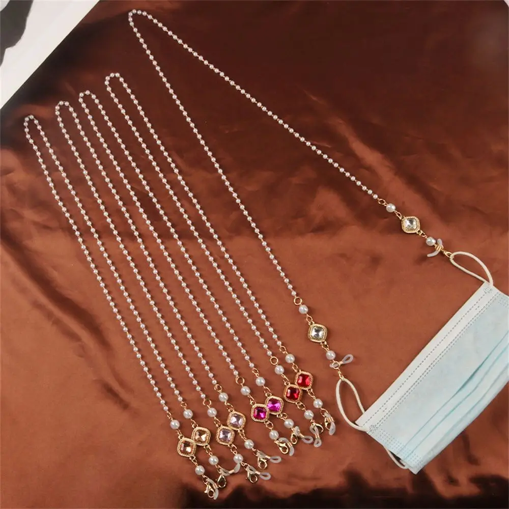 

Elegant Fashion Neck Strap Gem Pearl Crystal Sunglasses Chain Lanyard Mask Chains Glasses Chains