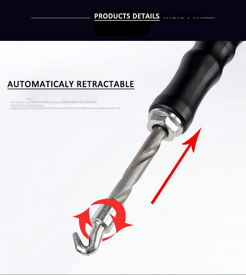 Automatic Rebar Tier Wire Twister Tool Pull Tie Concrete Metal Wire Twisting Fence Tool Curved and Straight Hook Binding Steel
