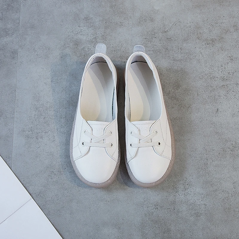 Fashion Casual Shoes Women Designer Cow Leather Loafers Luxury Brand Female Flat Sneakers Ladies Slip-On Moccasins Zapatos Mujer 2
