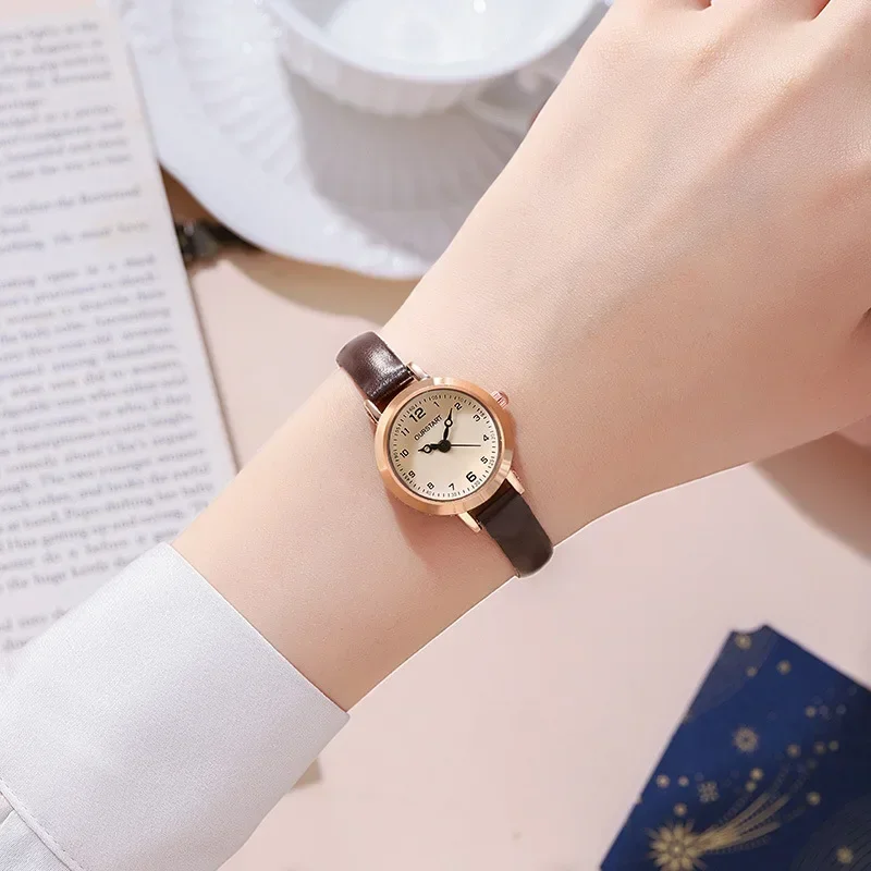 New Ladies Watch Simple Women's Watches Thin Belt Temperament Retro Student Watch Fashion Casual Ladies Quartz Wristwatches 2