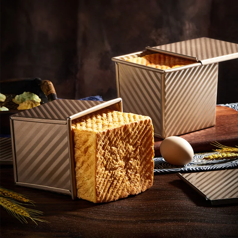 

Baked Toast Box Mold Square Non-stick Loaf Pan with Cover Bread Baking Tray Cakes Bakeware Eco-Friendly Oven Mould