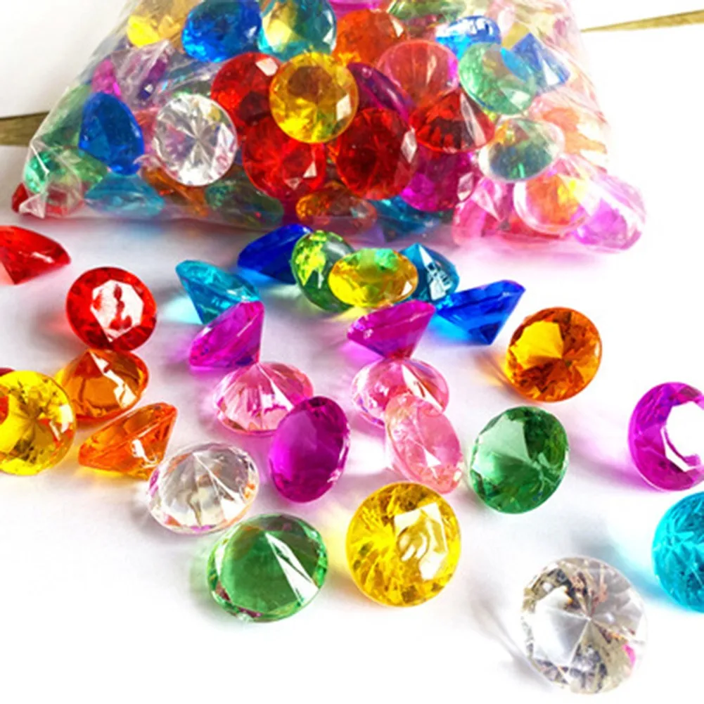 Acrylic Crystal Gems Faux Diamond Filler Props Wedding Party Venue Decorations 20MM Acrylic Crystal Party Favors Home Dec 100pcs glass crystals,rhinestone crystals,rhinestone accessories,diamond accessories