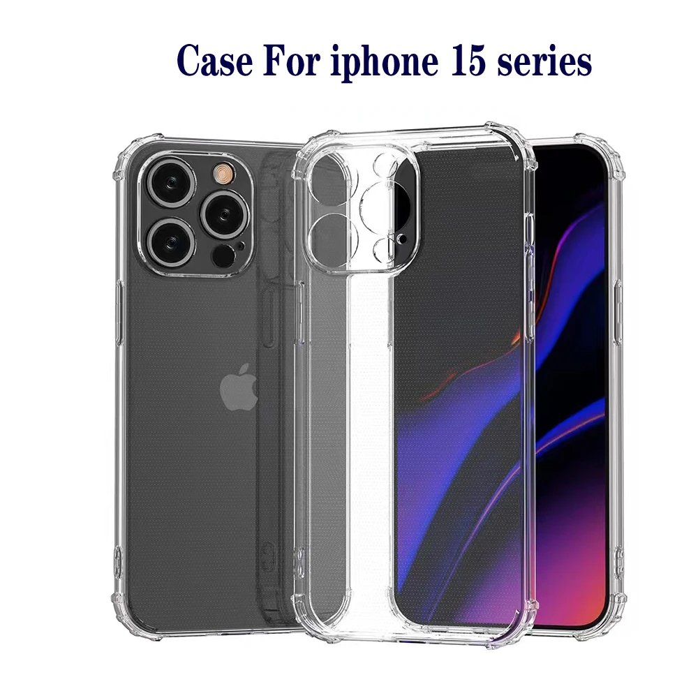 Custodia In Silicone Antiurto Tpu Trasparente Per Iphone 15 Pro Max Custodia Protettiva Camare Su Iphone 15 Plus 15Pro Max Cover Case