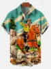 Hawaiian Cowboy Men's Shirt Cool 3D Digital Print Plus Size Western America Men's Top With Pocket Vintage Style Summer Outerwear 4