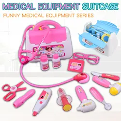 Children's 16 piece set with sound and light medicine box, doctor and nurse's simulated medical tools, family toy