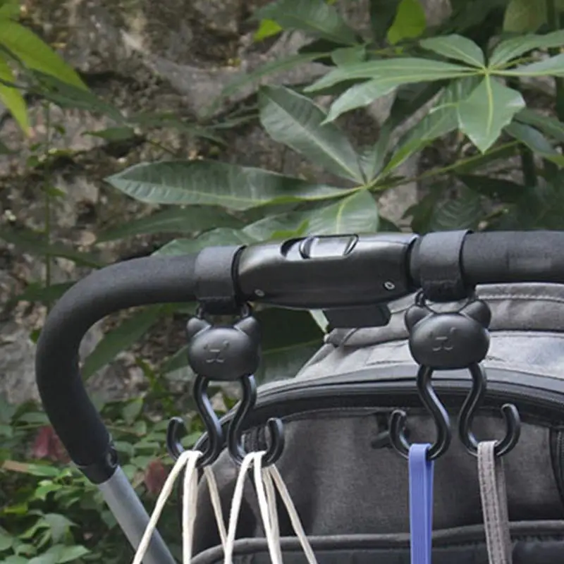 Baby stroller hook Cartoon Bear Double Adjustable Loop Fastener Non-Slip Baby Travel Supplies Outdoor Stroller