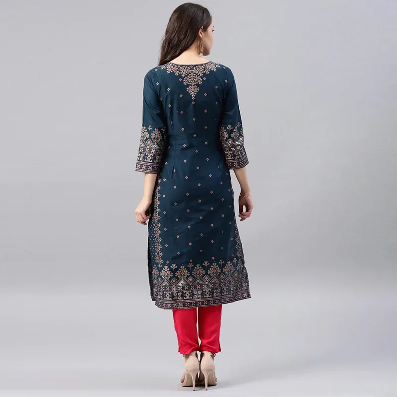 Kurtas Women Indian Dress Cotton Printed Floral Ethnic Style Kurti Top South Asian Clothes indian sari scarf indian sari top