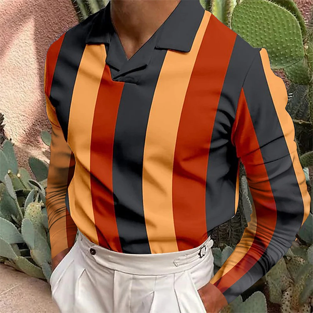 

Mens Striped Slim Button Shirts Long Sleeve Tops Muscle T-Shirt Dress Tee