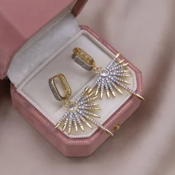 Elegant Two - Tone Zircon Ball Earrings - Chic Korean Fashion Jewelry (Pink)