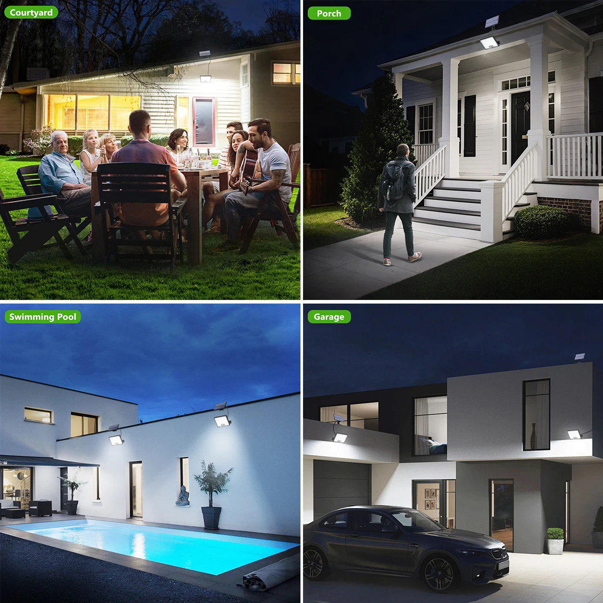 Enhanced Outdoor Solar Motion Sensor Lights with Remote Control - Waterproof and Adjustable Brightness
