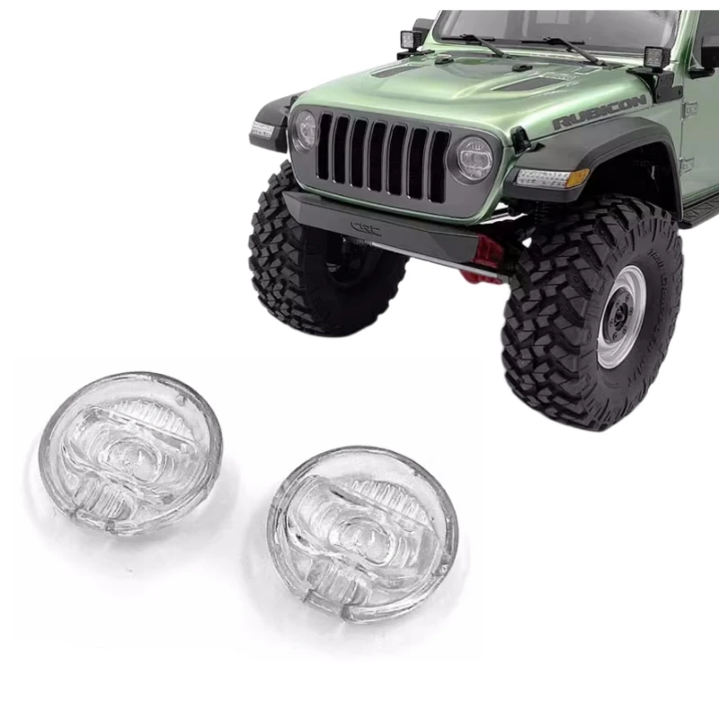 

CChand Headlight Clear Lamp Lens for 1/10 Rc Rock Crawler Car Axial SCX10 iii JLU Wrangler Body Shell Upgrade Part
