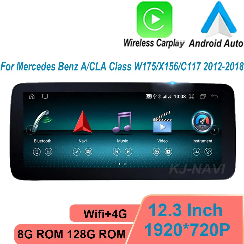

12.3" Android 12.0 System Car Radio GPS Navigation Video For Mercedes Benz A/CLA/GLA Class W175/X156/C117 Carplay 2012 - 2018