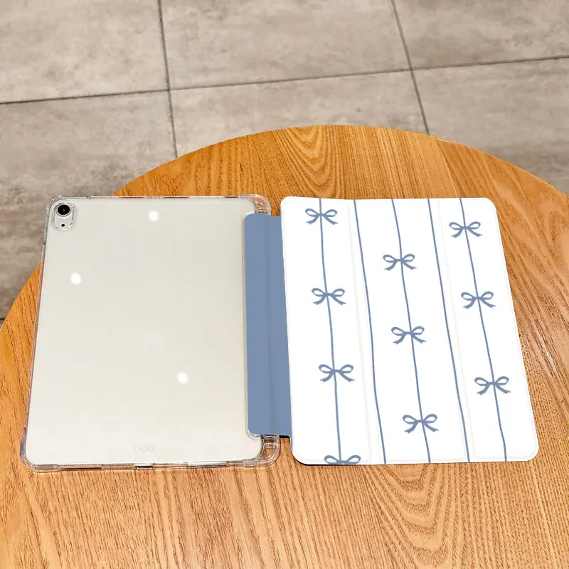 Blue Bow Stripes Butterfly Tablet Case