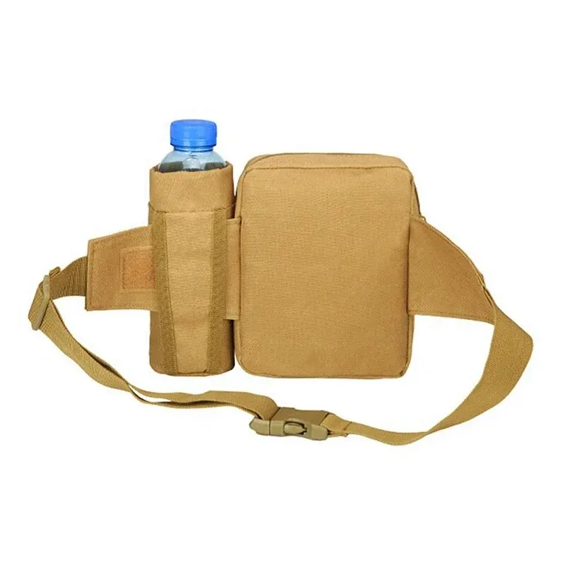 Waterproof Fanny Pack Tactical Men Waist Pack Nylon Hiking Water Bottle Phone Pouch Outdoor Sports Hunting Climbing Camping Belt Bag