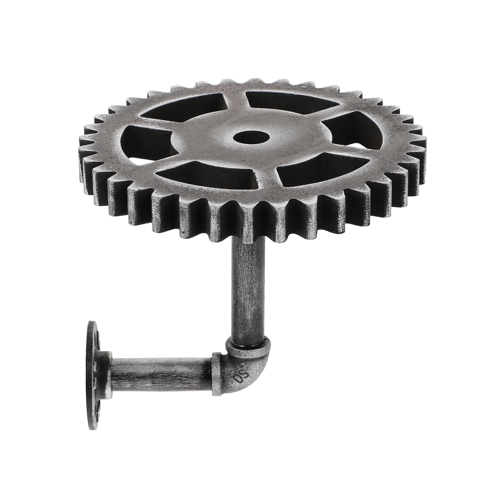 

1pc Industrial Style Iron Pipe Rack Bracket Vintage Gear Design Wall Bracket
