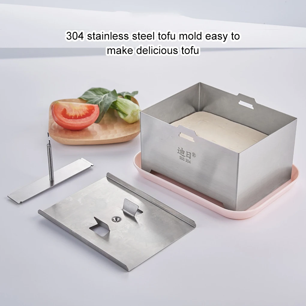 Tofu Press Cheese Making Molds Maker Food Grade Stainless Steel Mold Mould Curd Tool Soybean Box Squeezer Kit Tempeh Presser