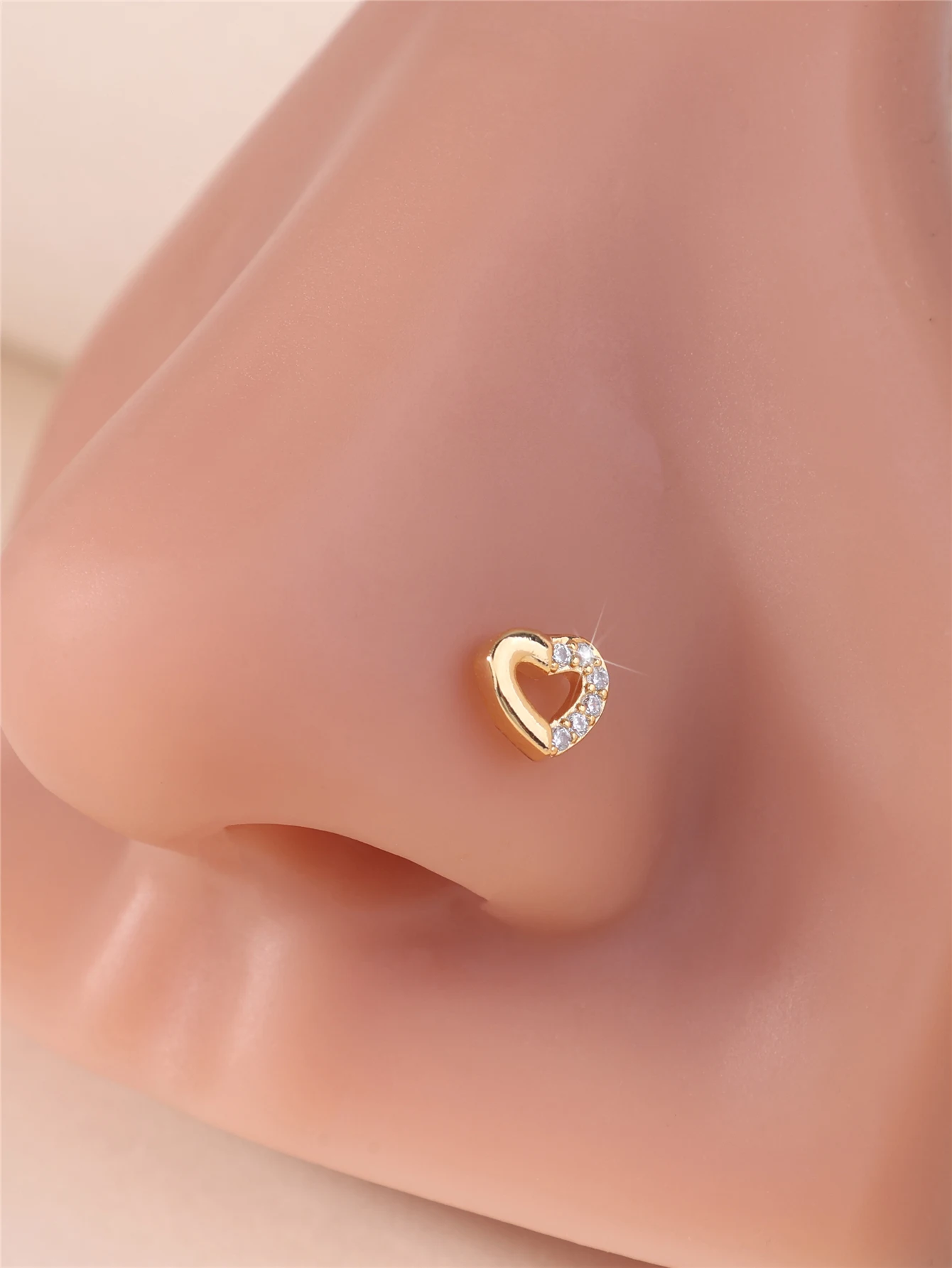 Cubic Zirconia Puffed Heart Stud Earrings In Sterling Silver, Cubic