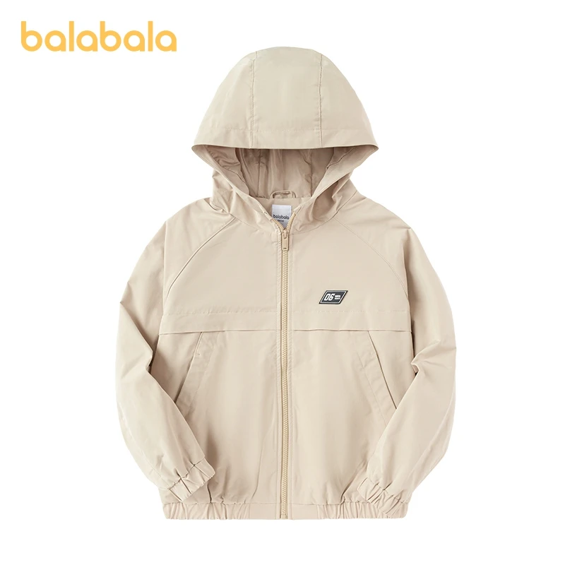 

Balabala Toddler 2023 Boy Jacket Spring Autumn Hooded Windproof Top Outdoor Daily Casual Tops