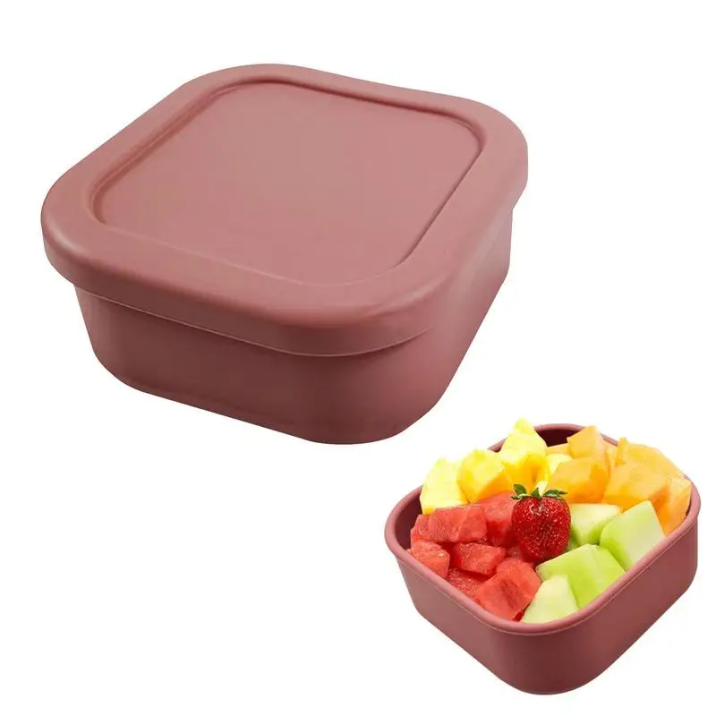 

Silicone Food Storage Container With Lids Reusable Airtight Lunch Bento Boxes For Adults Kids Freezer Camping Snack Container