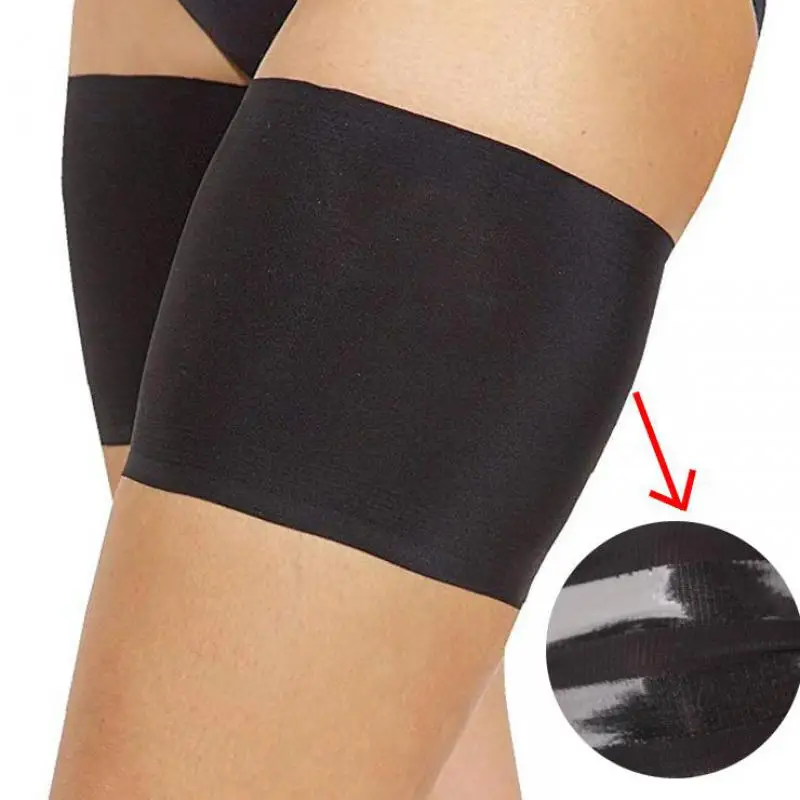 

2pcs Silicone Anti-slip Thigh Bands Elastic Anti-friction Protection Leg Warmer Anti Chafing Silica Gel Inner Thigh Slimmer Band