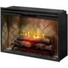 36 Inch Built-in Electric Fire Box - Herringbone Brick Background - Front Glass Panel, Fire Box and Plug Kit 4