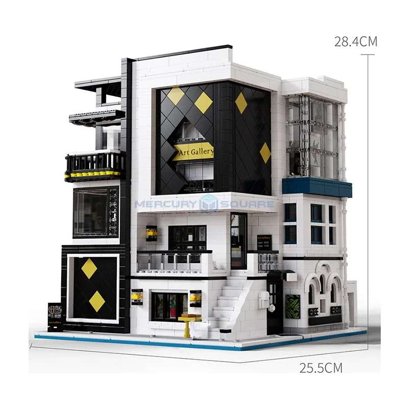 Novatown 쇼케이스 아트 갤러리 모델 빌딩 블록, MOC 10201 아이디어, 도시 모듈식 건축 벽돌, 장난감 선물, 어린이 소년 소녀